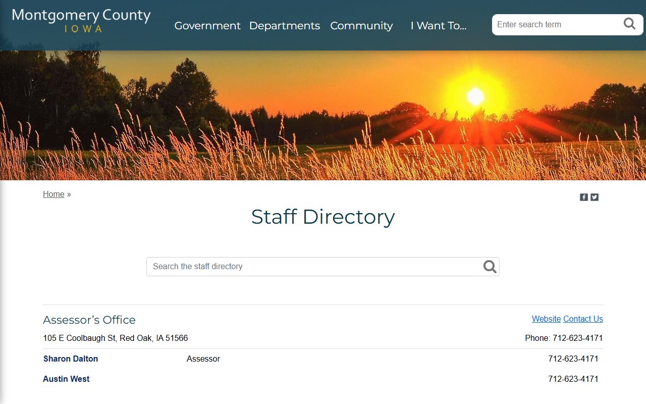Montgomery County staff directory with sheriff and county contacts